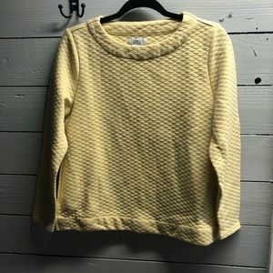 Croft and Barrow Womens Quilted Crewneck Sweater Light Yellow Medium